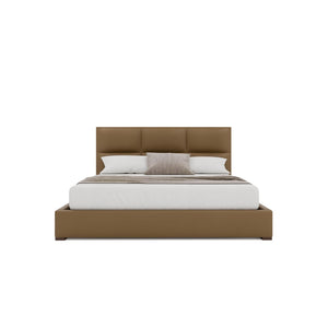 Nativa Interiors Moyra Square Tufted Upholstered Bed Caramel  Bed-moyra-sq-low-ca-vin-caramel
