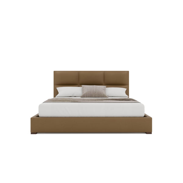 Nativa Interiors Moyra Square Tufted Upholstered Bed Caramel  Bed-moyra-sq-low-ca-vin-caramel