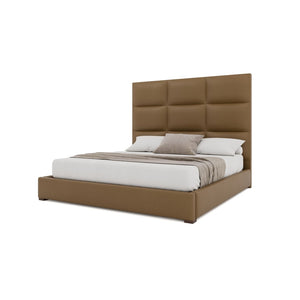Nativa Interiors Moyra Square Tufted Upholstered Bed Caramel  Bed-moyra-sq-mid-qn-vin-caramel
