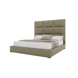 Nativa Interiors Moyra Square Tufted Upholstered Bed Stone  Bed-moyra-sq-mid-qn-vin-stone