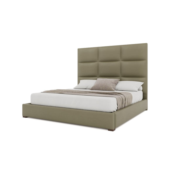 Nativa Interiors Moyra Square Tufted Upholstered Bed Stone  Bed-moyra-sq-mid-qn-vin-stone