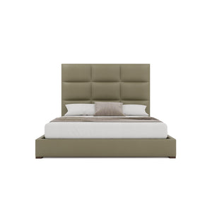 Nativa Interiors Moyra Square Tufted Upholstered Bed Stone  Bed-moyra-sq-mid-qn-vin-stone