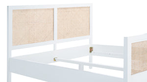 Safavieh Kerensa Bed XII23 White / Natural Mango Wood BED8000A-Q-2BX