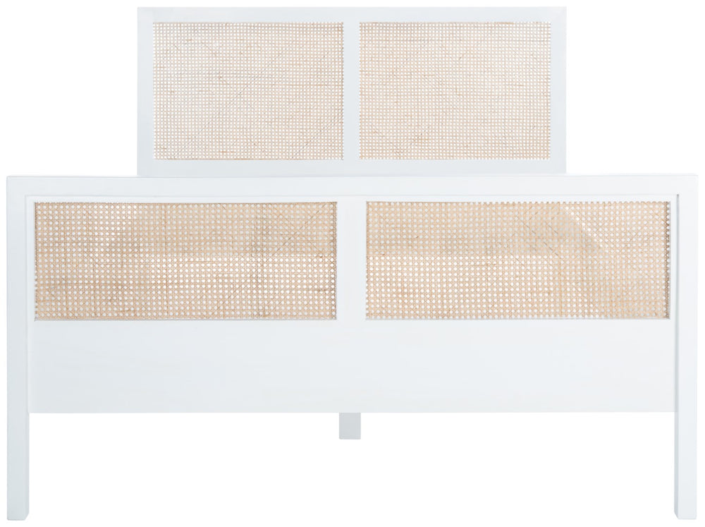 Safavieh Kerensa Bed XII23 White / Natural Mango Wood BED8000A-Q-2BX