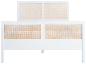 Safavieh Kerensa Bed XII23 White / Natural Mango Wood BED8000A-Q-2BX