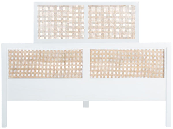 Safavieh Kerensa Bed XII23 White / Natural Mango Wood BED8000A-Q-2BX