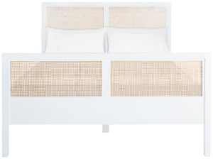 Safavieh Kerensa Bed XII23 White / Natural Mango Wood BED8000A-Q-2BX