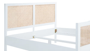 Safavieh Kerensa Bed XII23 White / Natural Mango Wood BED8000A-Q-2BX