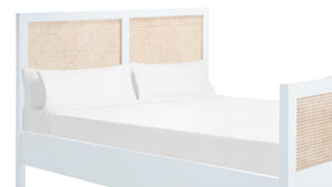 Safavieh Kerensa Bed XII23 White / Natural Mango Wood BED8000A-Q-2BX