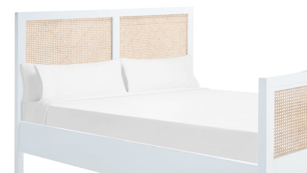 Safavieh Kerensa Bed XII23 White / Natural Mango Wood BED8000A-Q-2BX