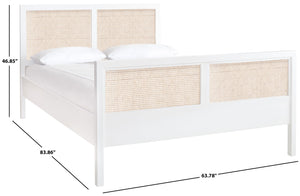 Safavieh Kerensa Bed XII23 White / Natural Mango Wood BED8000A-Q-2BX