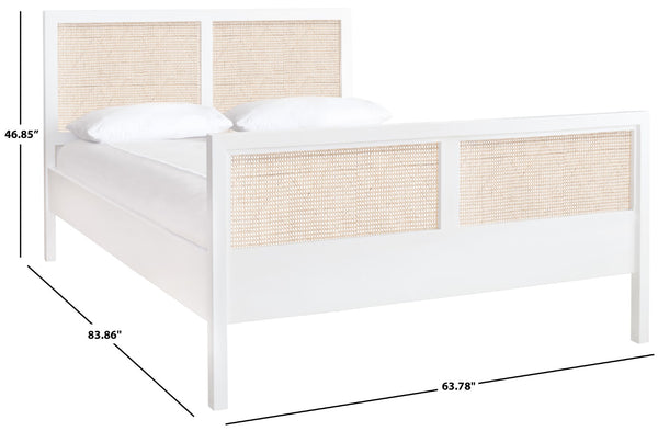 Safavieh Kerensa Bed XII23 White / Natural Mango Wood BED8000A-Q-2BX