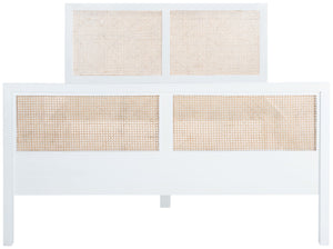 Safavieh Kerensa Bed XII23 White / Natural Mango Wood BED8000A-Q-2BX