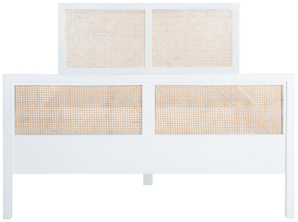 Safavieh Kerensa Bed XII23 White / Natural Mango Wood BED8000A-Q-2BX