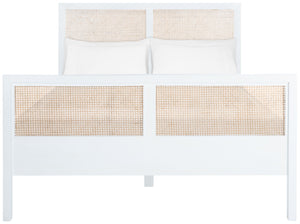 Safavieh Kerensa Bed XII23 White / Natural Mango Wood BED8000A-Q-2BX