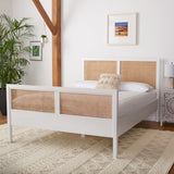 Safavieh Kerensa Bed XII23 White / Natural Mango Wood BED8000A-Q-2BX