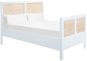 Safavieh Kerensa Bed XII23 White / Natural Mango Wood BED8000A-Q-2BX