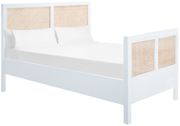 Safavieh Kerensa Bed XII23 White / Natural Mango Wood BED8000A-Q-2BX