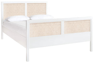 Safavieh Kerensa Bed XII23 White / Natural Mango Wood BED8000A-Q-2BX