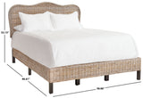 Safavieh Daejon Rattan Bed XII23 Grey / Espresso Rattan/Wood BED8001A-F