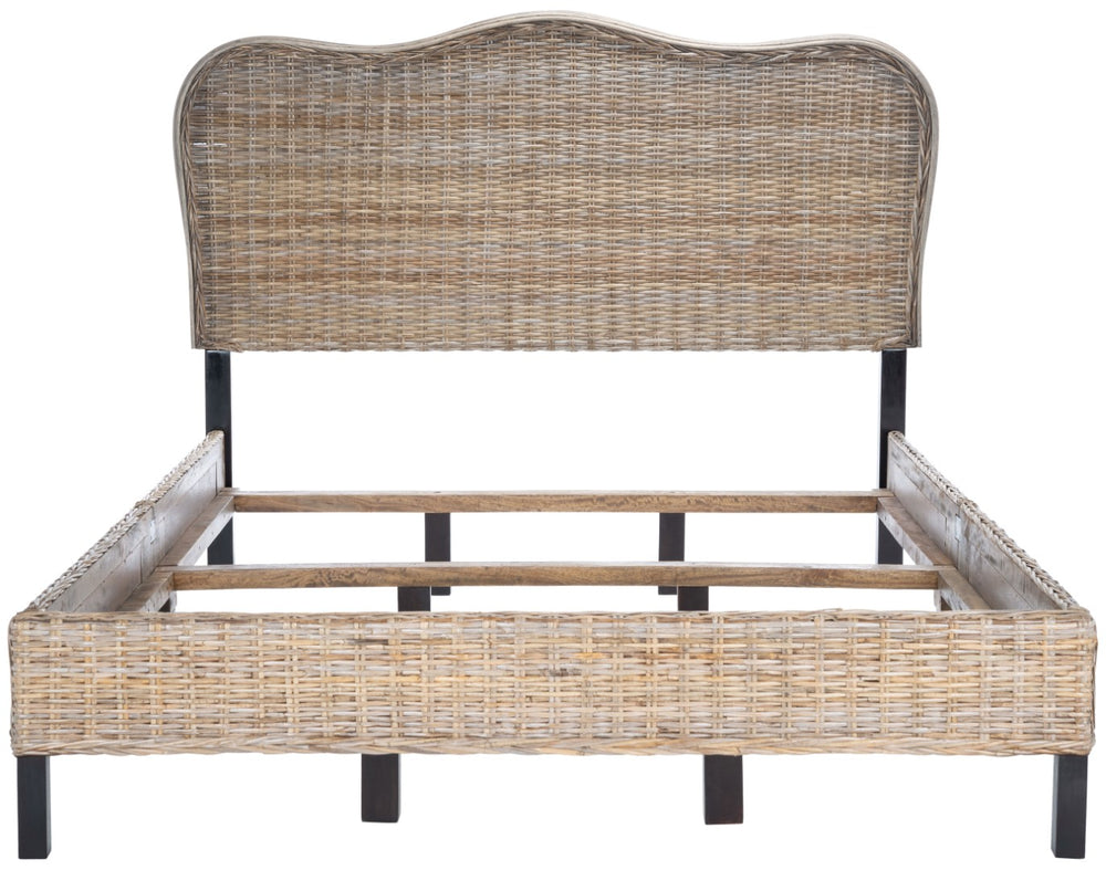 Safavieh Daejon Rattan Bed XII23 Grey / Espresso Rattan/Wood BED8001A-F
