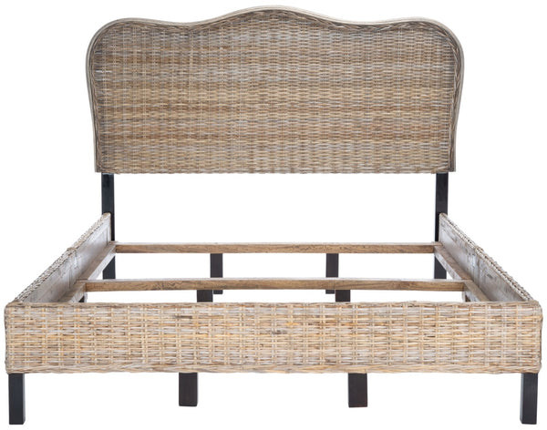 Safavieh Daejon Rattan Bed XII23 Grey / Espresso Rattan/Wood BED8001A-F