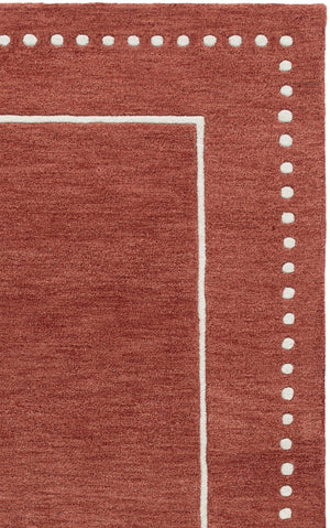 Safavieh Bella Hand-Tufted Wool Runner In Rich Red And Ivory Double Border With Playful Dot Motif, Durable Design 2'-3" x 9'-0" BEL151Q-29
