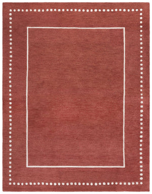 Safavieh Bella Hand-Tufted Wool Runner In Rich Red And Ivory Double Border With Playful Dot Motif, Durable Design 2'-3" x 9'-0" BEL151Q-29