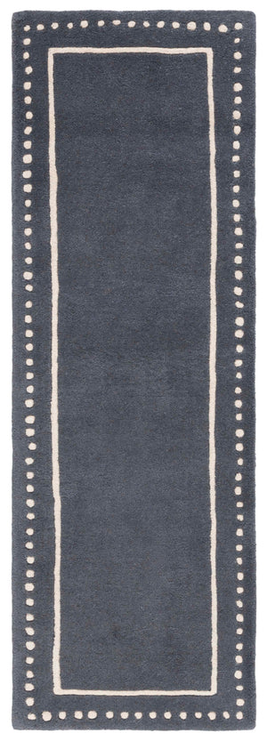 Safavieh Bella Hand-tufted Wool Area Rug - Timeless Elegance In Dark Grey With Ivory Trim For Any Space Dark Grey ,Ivory Wool Bel151x-7r