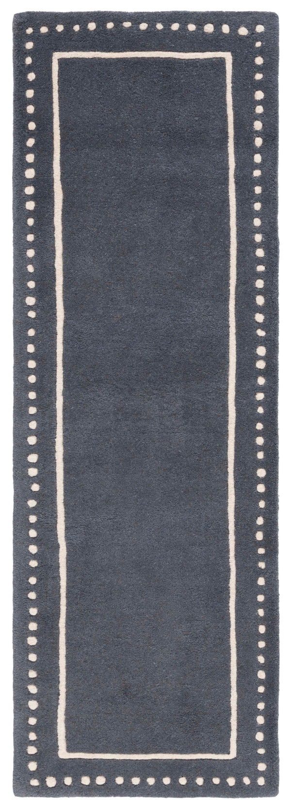 Safavieh Bella Hand-tufted Wool Area Rug - Timeless Elegance In Dark Grey With Ivory Trim For Any Space Dark Grey ,Ivory Wool Bel151x-7r