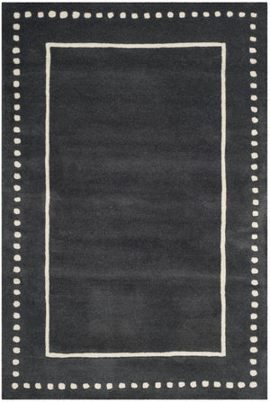 Safavieh Bella Hand-tufted Wool Area Rug - Timeless Elegance In Dark Grey With Ivory Trim For Any Space Dark Grey ,Ivory Wool Bel151x-7r