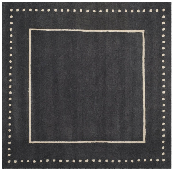 Safavieh Bella Hand-tufted Wool Area Rug - Timeless Elegance In Dark Grey With Ivory Trim For Any Space Dark Grey ,Ivory Wool Bel151x-7r