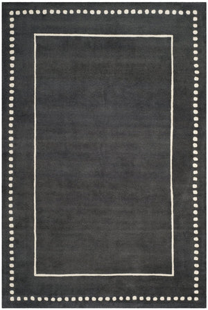 Safavieh Bella Hand-tufted Wool Area Rug - Timeless Elegance In Dark Grey With Ivory Trim For Any Space Dark Grey ,Ivory Wool Bel151x-7r