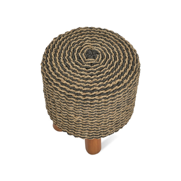 Soho Concept Belek Pouf - Versatile Knitted Foam Stool With Seagrass Rope & Teak Wood Legs For Indoor/Outdoor Use   Soho-concept-dining-chair-14038