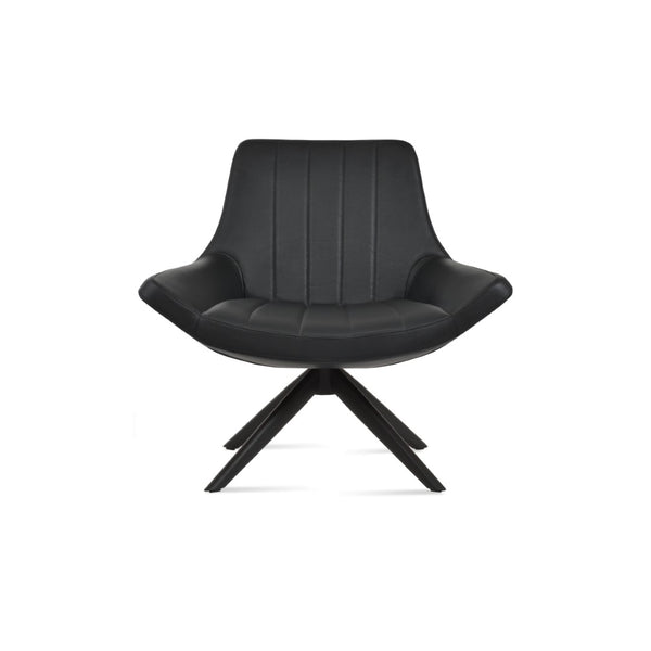 Soho Concept Bottega Sword Lounge Chair Swivel In Soft Leatherette - Modern Design With 2-year Guarantee Black  Soho-concept-dining-chair-12863