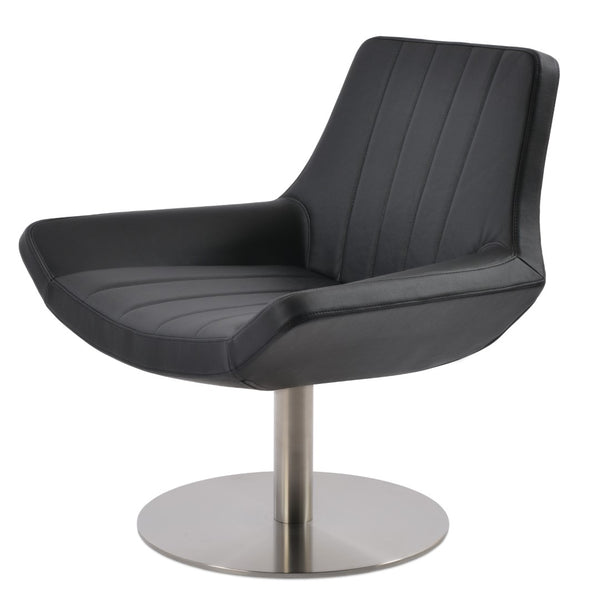 Soho Concept Bottega Lounge Swivel Chair - Premium Leatherette, Stylish Design, 2-year Guarantee, 350 Lbs Capacity Black  Soho-concept-dining-chair-12870