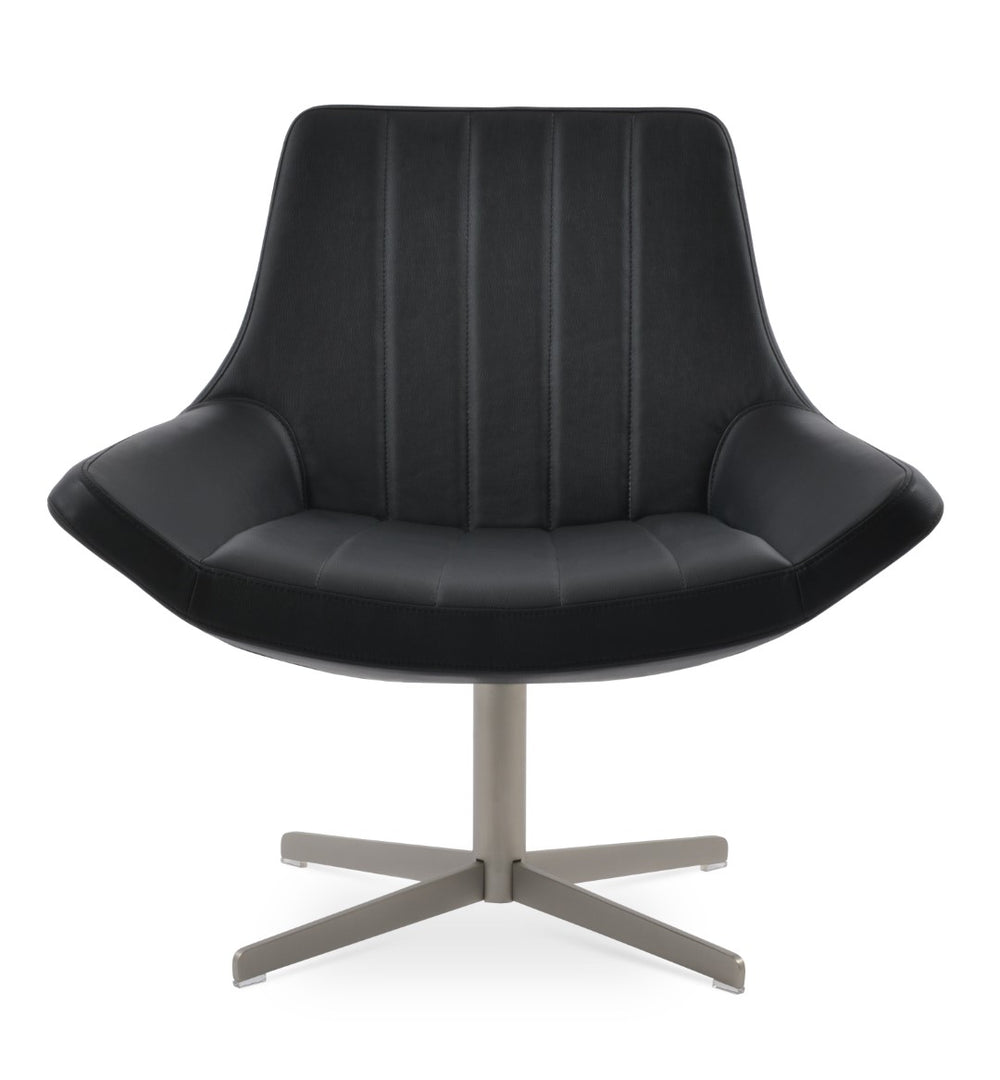 Soho Concept Bottega Lounge Chair With 4-star Swivel Base - Modern Design, Durable Leatherette, 2-year Warranty Light Grey  Soho-concept-dining-chair-12368