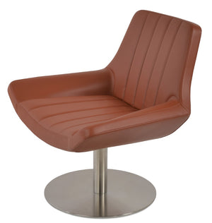 Soho Concept Bottega Lounge Swivel Chair - Premium Leatherette, Stylish Design, 2-year Guarantee, 350 Lbs Capacity Cinnamon  Soho-concept-dining-chair-12855