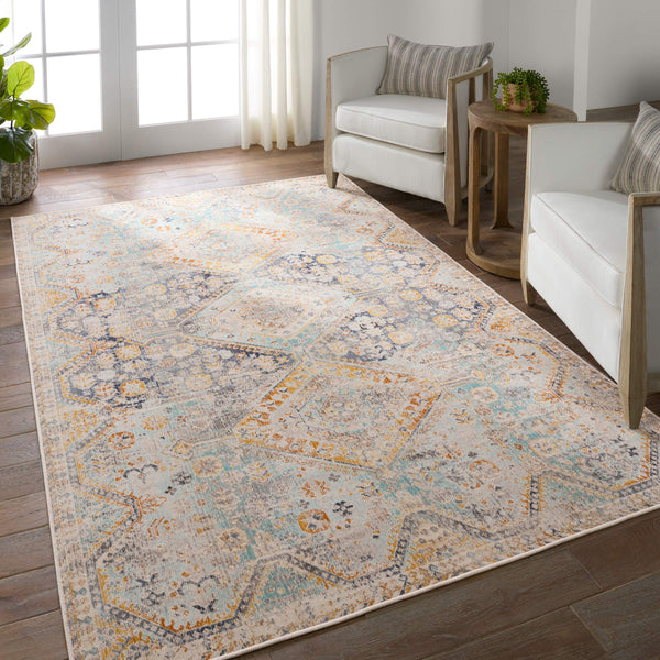 Jaipur Living Vibe by Jaipur Living Marquess Polypropylene Medallion Runner Rug for Patio or Hallway 4' x 6' RUG157205
