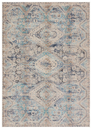 Jaipur Living Bequest Marquess Beq03 Powerloomed Machinemade 100% Polypropylene Geometric/Abstract Medallion Outdoor Rug Blue, Tan 100% Polypropylene Rug157213