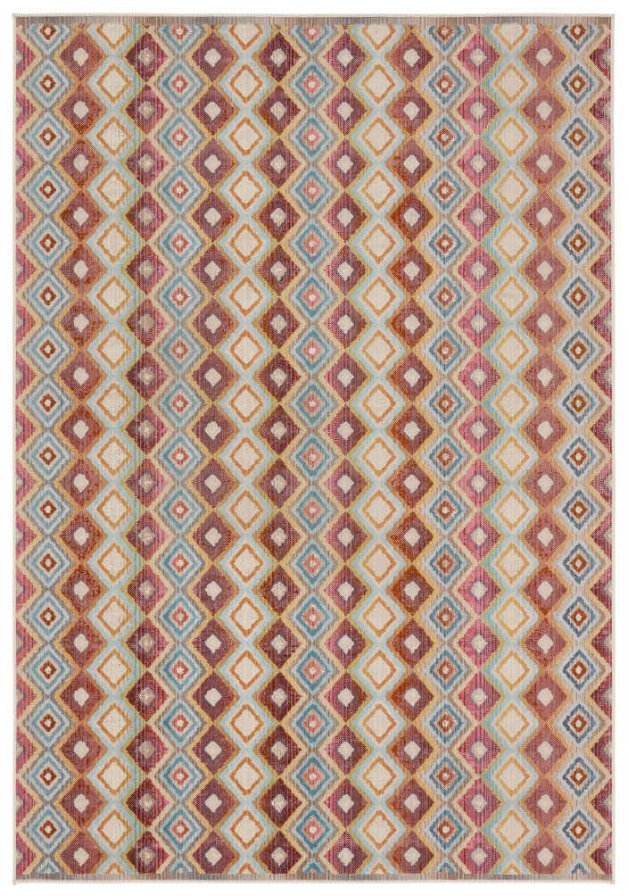 Jaipur Living Bequest Manor Beq04 Powerloomed Machinemade 100% Polypropylene Geometric/Abstract Trellis Outdoor Rug Red, Blue 100% Polypropylene Rug157215