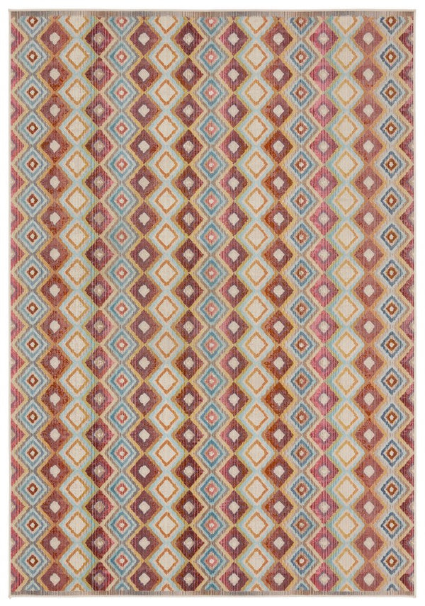 Jaipur Living Bequest Manor Beq04 Powerloomed Machinemade 100% Polypropylene Geometric/Abstract Trellis Outdoor Rug Red, Blue 100% Polypropylene Rug157215