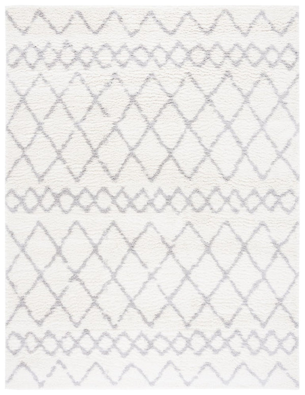 Safavieh Berber Shag Ivory Diamond Jute Blend Plush Area Rug for Living and Dining Rooms BER165F-10