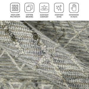 Amer Rugs Berlin Farmhouse Geometric Hand-hooked Wool Area Rug – Trendy Style For Timeless Home Elegance Gray Wool Ber20203