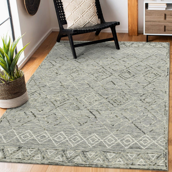 Amer Rugs Berlin Farmhouse Geometric Hand-hooked Wool Area Rug – Trendy Style For Timeless Home Elegance Gray Wool Ber20203