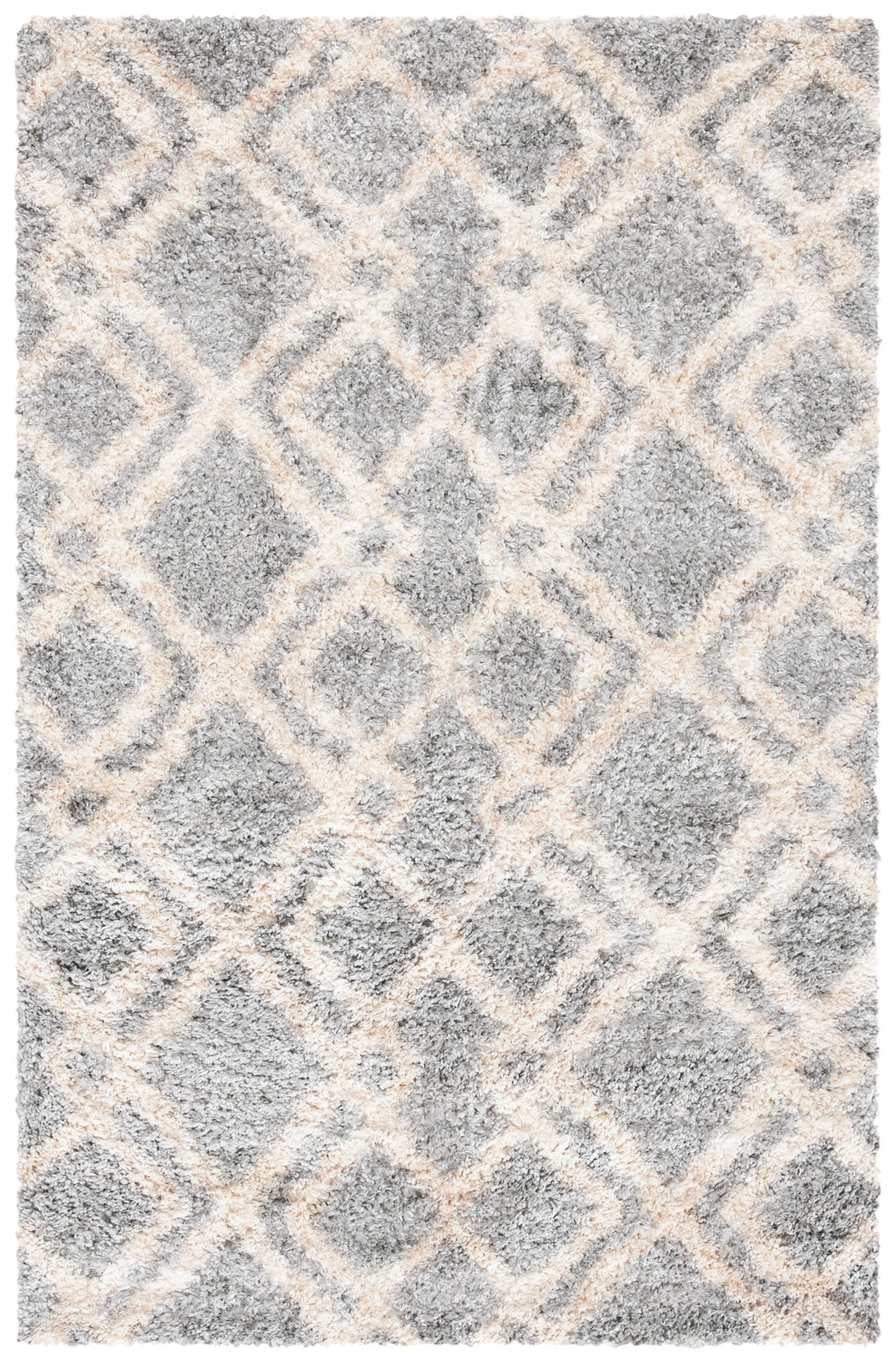 Safavieh Berber Shag Area Rug 11' X 15' In Grey & Cream - Luxurious Softness, Durable, Oeko-tex Certified Comfort Grey ,Cream Polypropylene Ber213g-1115