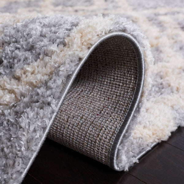 Safavieh Berber Shag Area Rug 11' X 15' In Grey & Cream - Luxurious Softness, Durable, Oeko-tex Certified Comfort Grey ,Cream Polypropylene Ber213g-1115