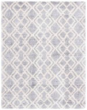 Safavieh Berber Shag Area Rug 11' X 15' In Grey & Cream - Luxurious Softness, Durable, Oeko-tex Certified Comfort Grey ,Cream Polypropylene Ber213g-1115