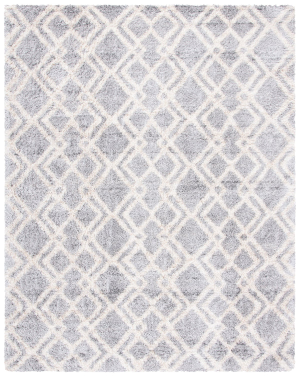 Safavieh Berber Shag Area Rug 11' X 15' In Grey & Cream - Luxurious Softness, Durable, Oeko-tex Certified Comfort Grey ,Cream Polypropylene Ber213g-1115