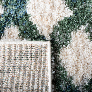 Safavieh Berber Shag 214c - Luxurious Polypropylene Area Rug For Cozy Spaces With Elegant Ivory And Green Hues Ivory ,Green Polypropylene Ber214c-2
